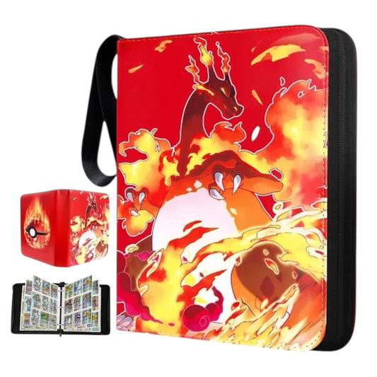 Pokémon Standing Charizard A4 Size 9 Pocket Ring Binder For TCG Storage