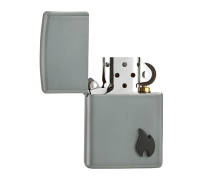 Zippo Regular Black Flame Small Emblem Refillable Windproof Lighter
