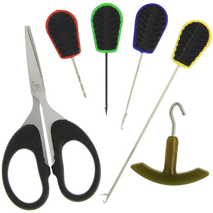 NGT 6pc Soft Grip Tool Set Baiting Needle & Braid Scissor Set
