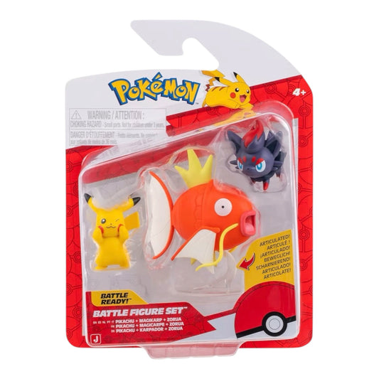 Pokémon Battle Figures Pikachu + Magikarp + Zorua