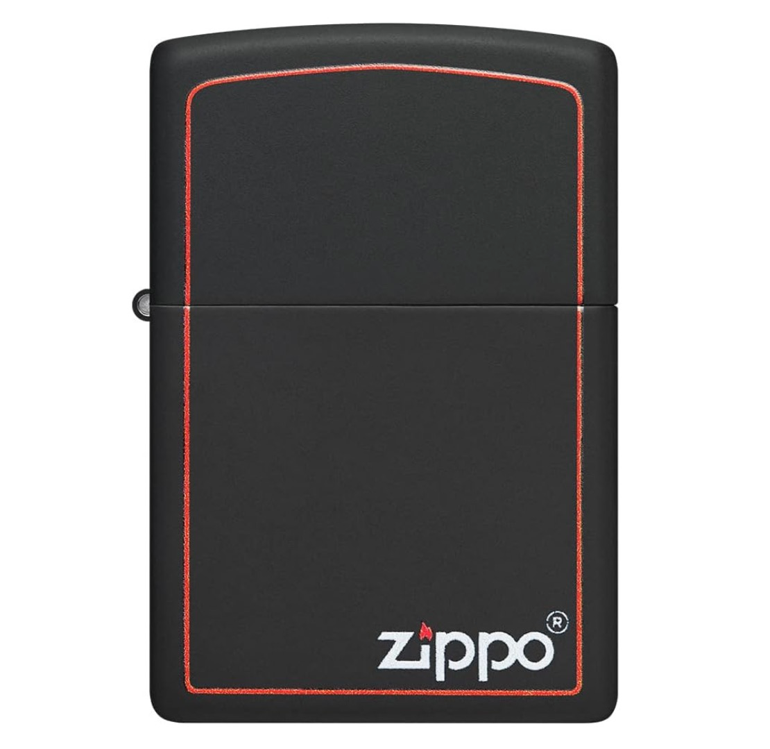 Zippo Regular Street Chrome Zippo Black Matt Design Refillable Windproo