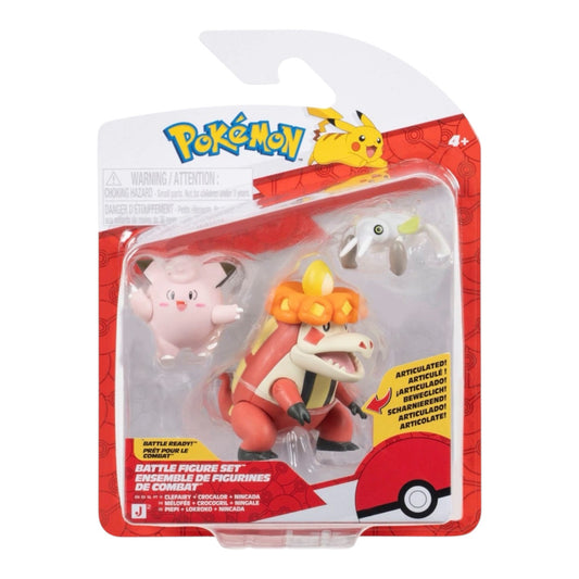 Pokémon Battle Figures Clefairy + Crocalor + Nincada