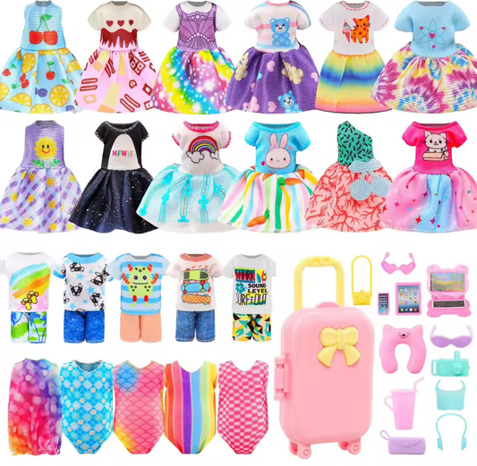 6" Silicone Baby Outfits 22 Piece Mixed Set