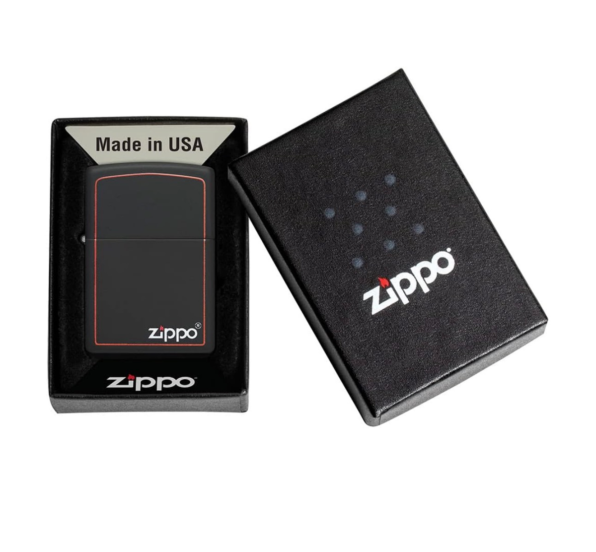 Zippo Regular Street Chrome Zippo Black Matt Design Refillable Windproo