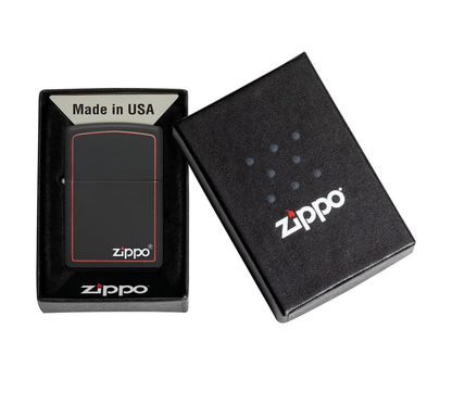 Zippo Regular Street Chrome Zippo Black Matt Design Refillable Windproo