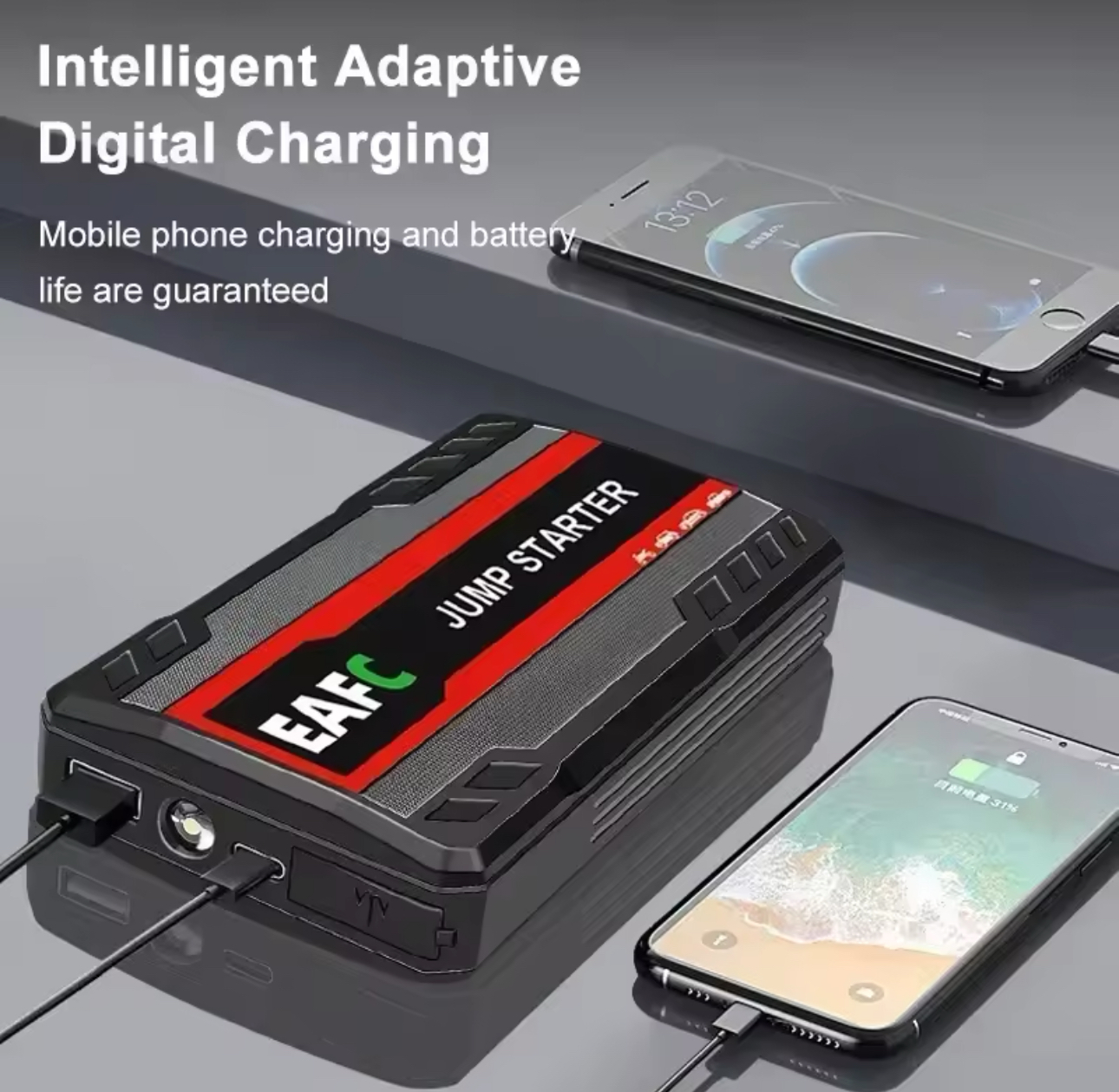 EAFC Portable Car Battery Jump Starter Emergency Car Battery Booster