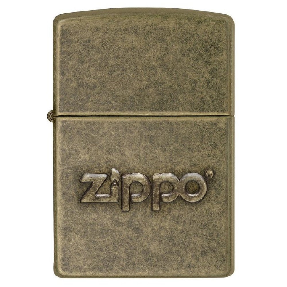 Zippo Antique Brass Zippo Logo Design Refillable Windproof