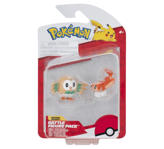 Pokémon Battle Figures Rowlet & Tatsuciri Curly Form