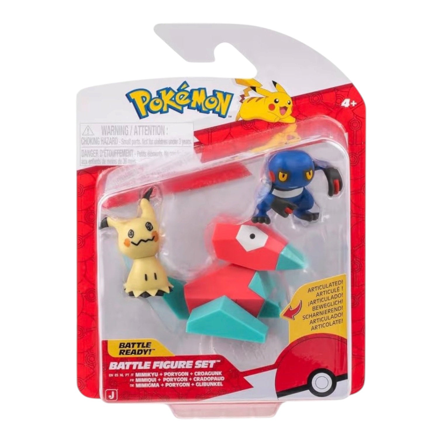Pokémon Battle Figures Mimikyu + Porygon + Croagunk