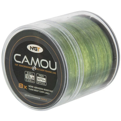 NGT Camo Line 18lb Top Performance Camou Carp Fishing Line Bulk Spool 1070m