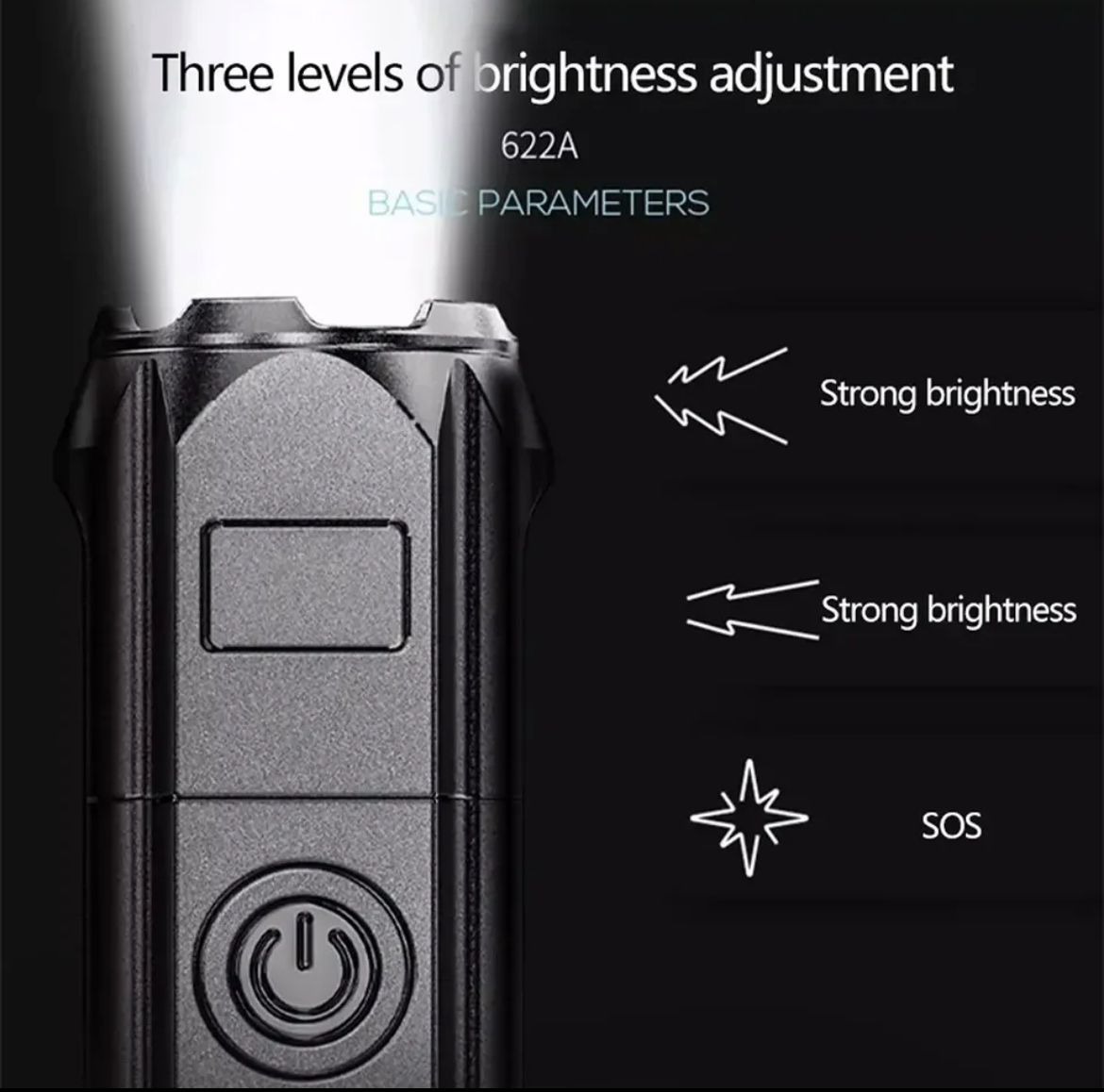 Rechargeable 5W LED Torch With Strong Light & Focus Portable Waterproof Bright