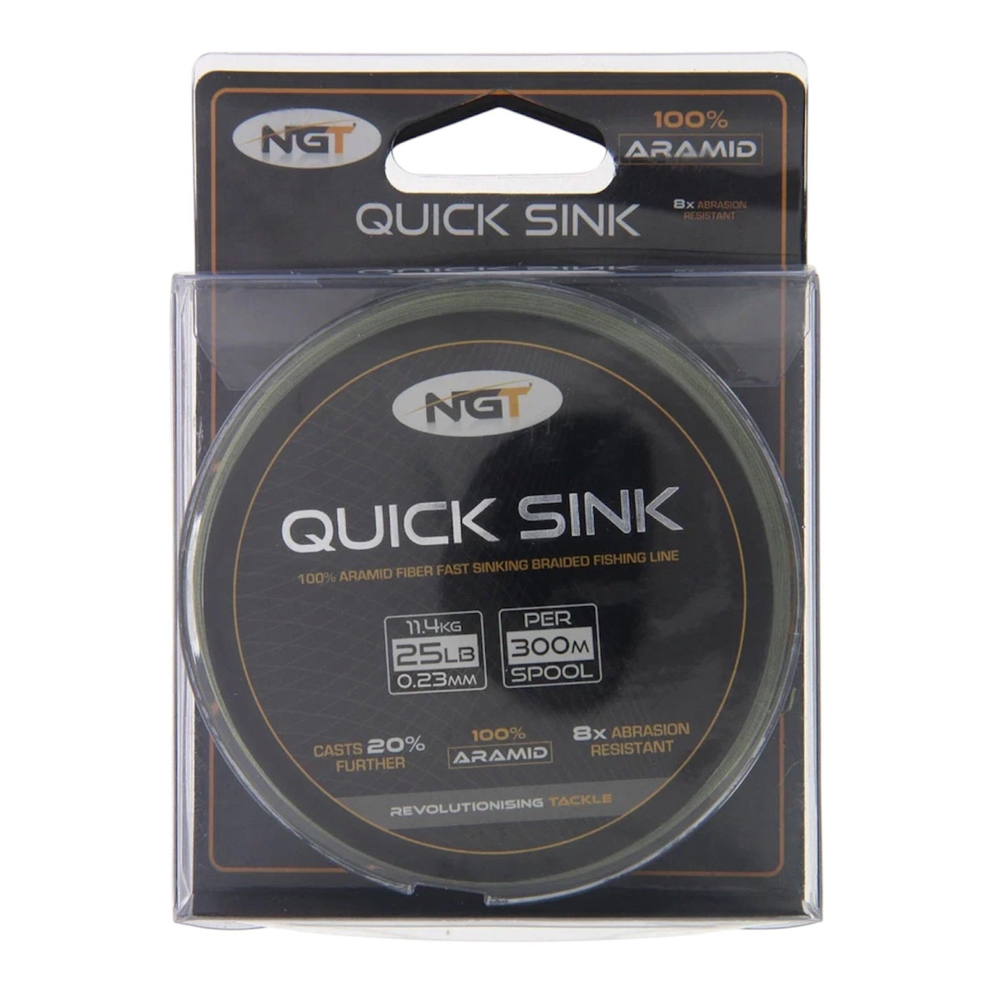 NGT Quick Sink Braid 25lb 300m Moss Green 0.23mm Fast Sinking Fishing Line