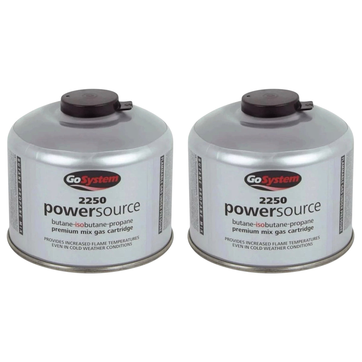 GoSystem 220g Butane Propane Gas Cartridge Camping Stove Fuel x2 Pack