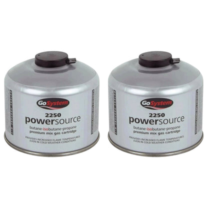 GoSystem 220g Butane Propane Gas Cartridge Camping Stove Fuel x2 Pack