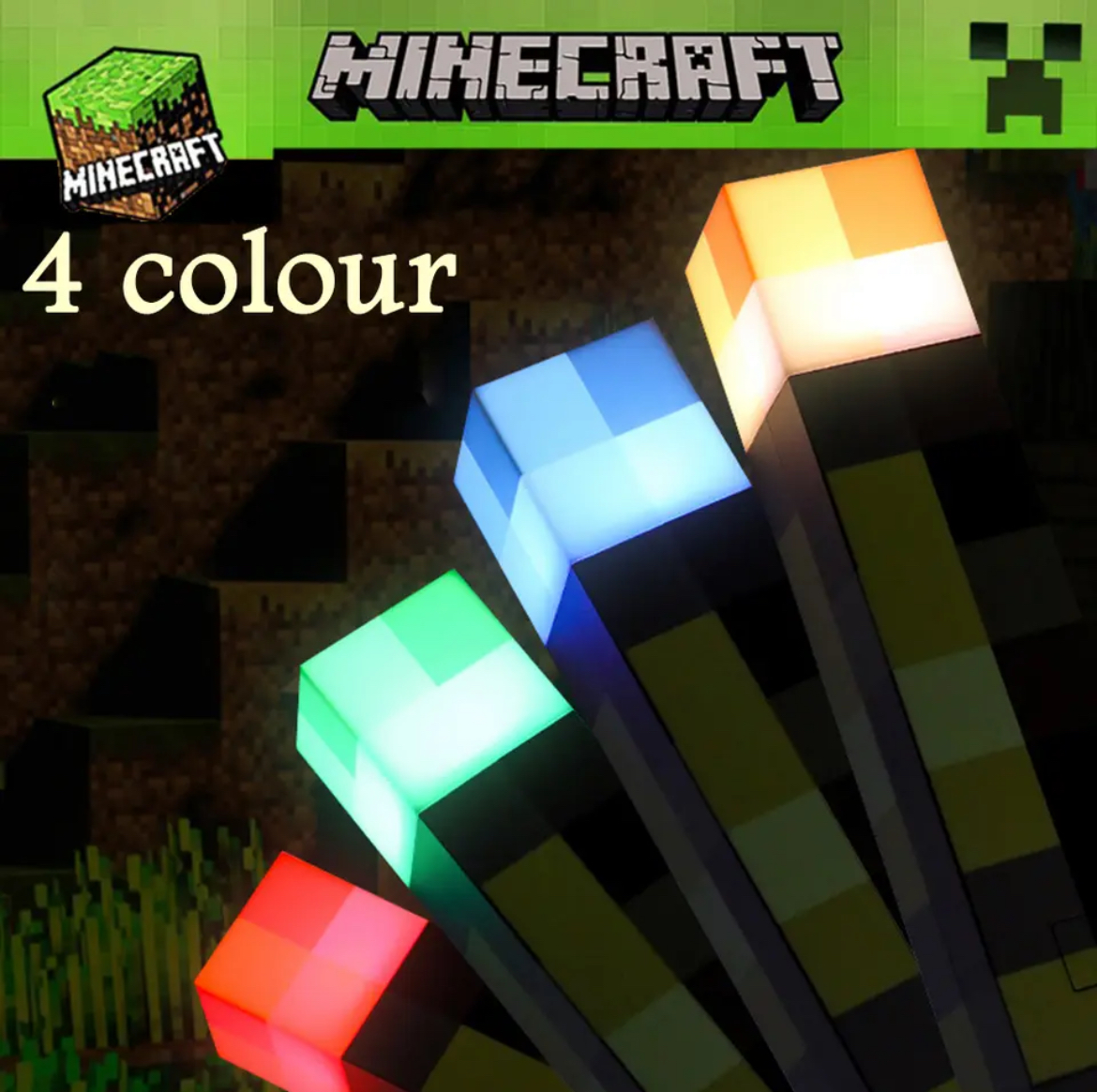 Minecraft Rechargeable Handheld & Wall Mounting Torch Lamp