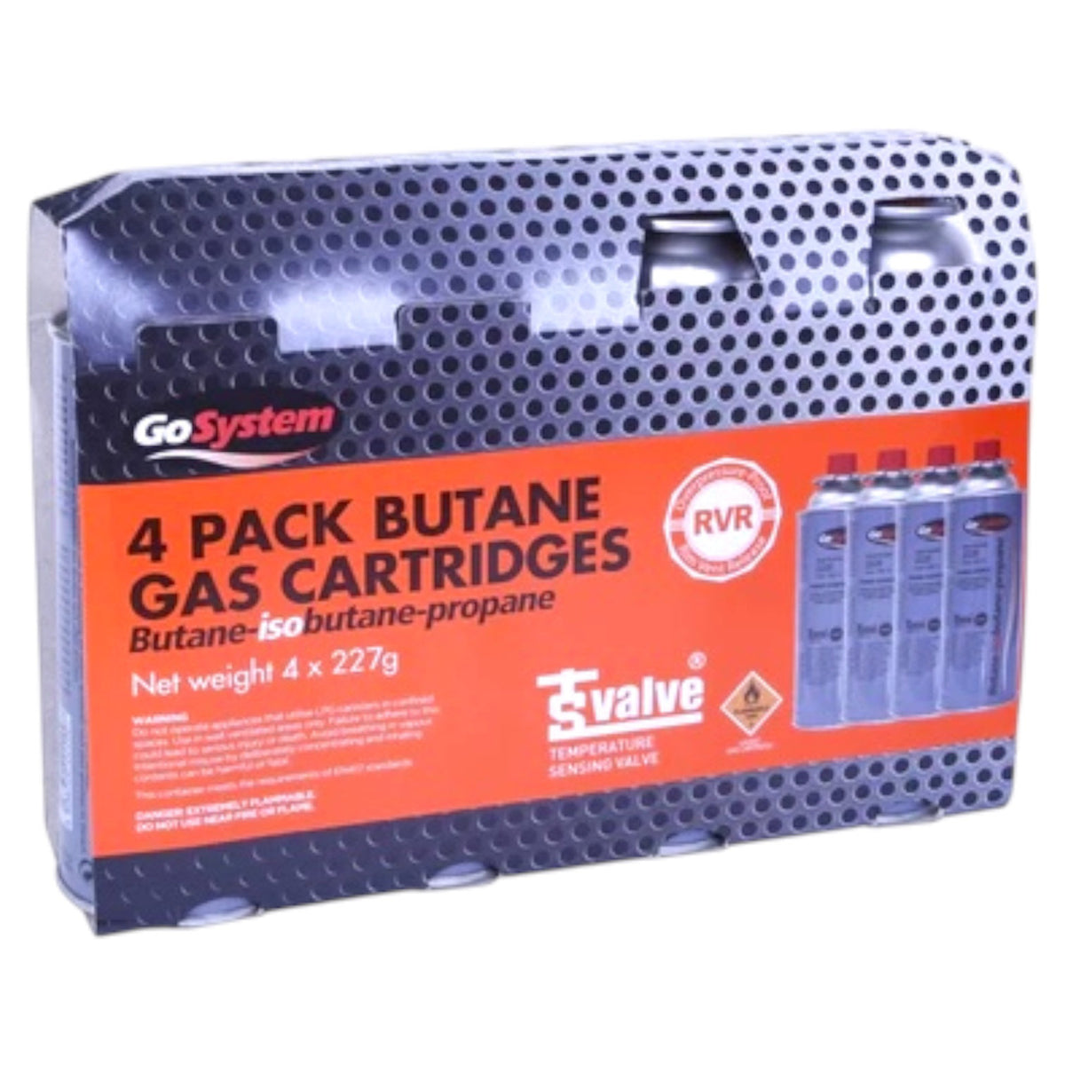 GoSystem 227g Bayonet Gas Cartridge 4 Pack Butane/Propane Mix