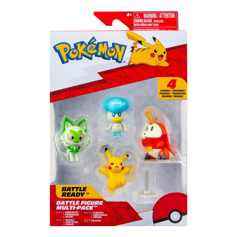 Pokémon Battle Figures Pikachu, Fuecoco, Sprigatito & Quaxly