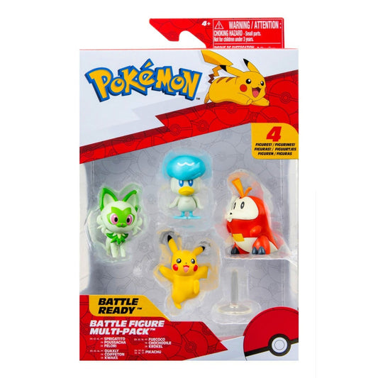 Pokémon Battle Figures Pikachu, Fuecoco, Sprigatito & Quaxly