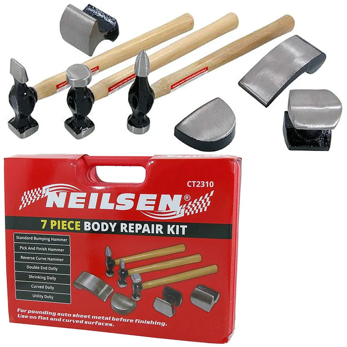Neilsen 7 Piece Body Repair Panel Beating Kit CT2310