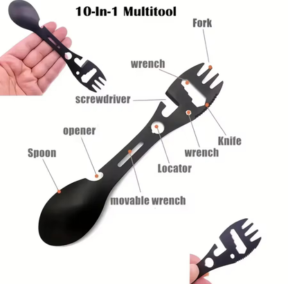 10 In 1 Utensil Set Including Fork Spoon Knife Bottle Opener & More