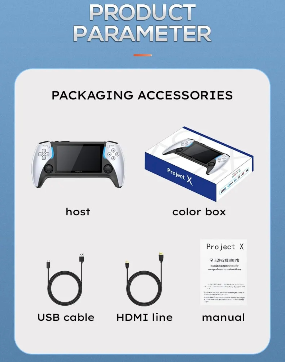 Project X Handheld Game Console 4.3" Screen
