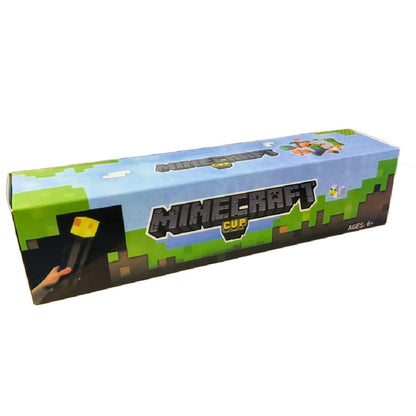 Minecraft Torch Shaped Drinking Bottle 650ml Capacity
