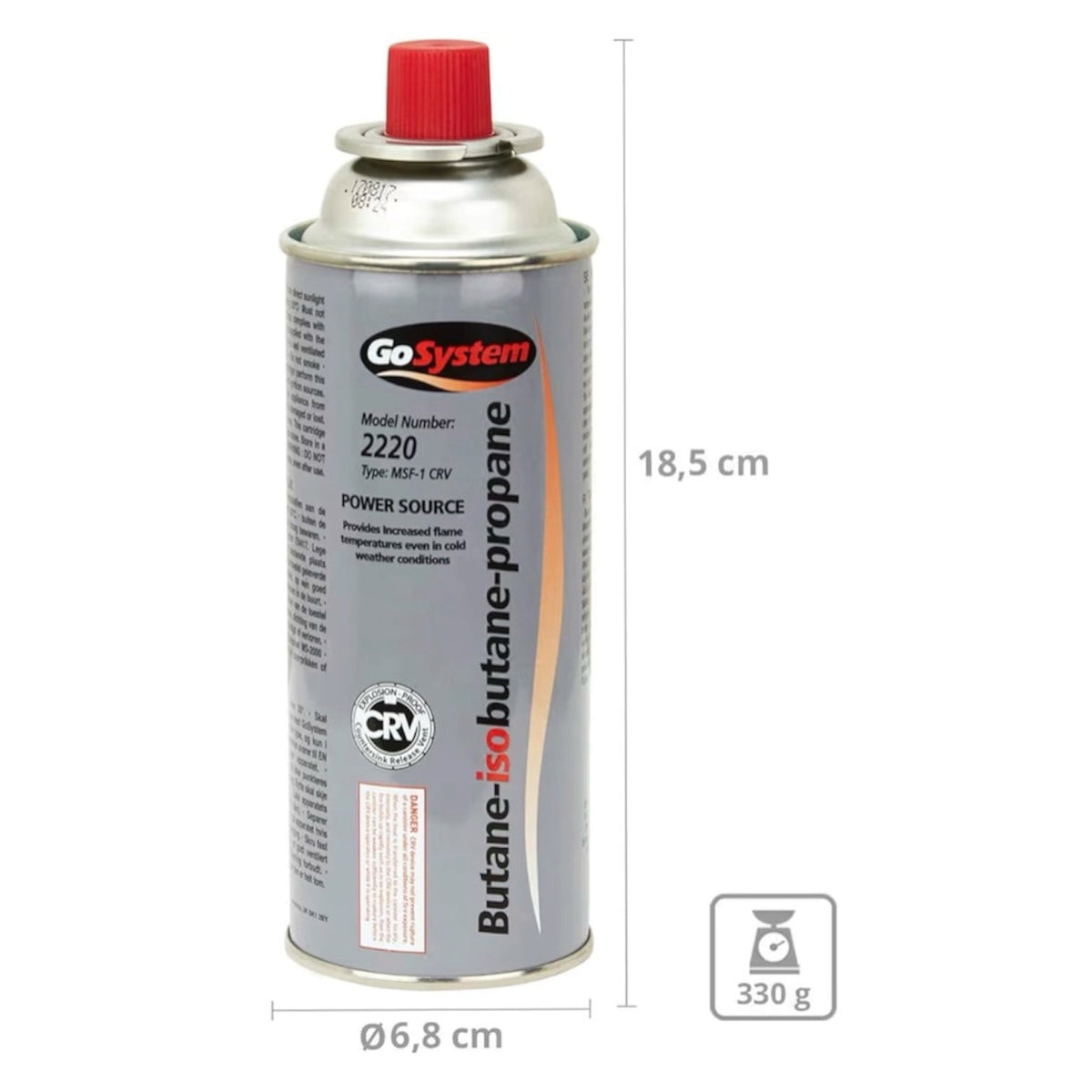 GoSystem 227g Bayonet Gas Cartridge 4 Pack Butane/Propane Mix