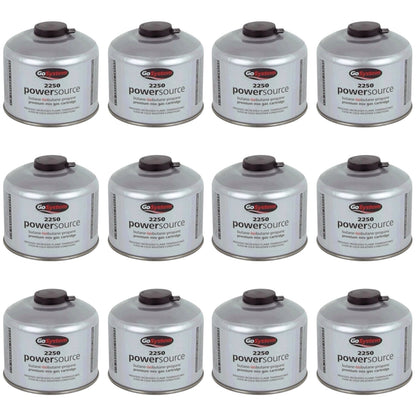 GoSystem 220g Butane Propane Gas Cartridge Camping Stove Fuel x12 Pack