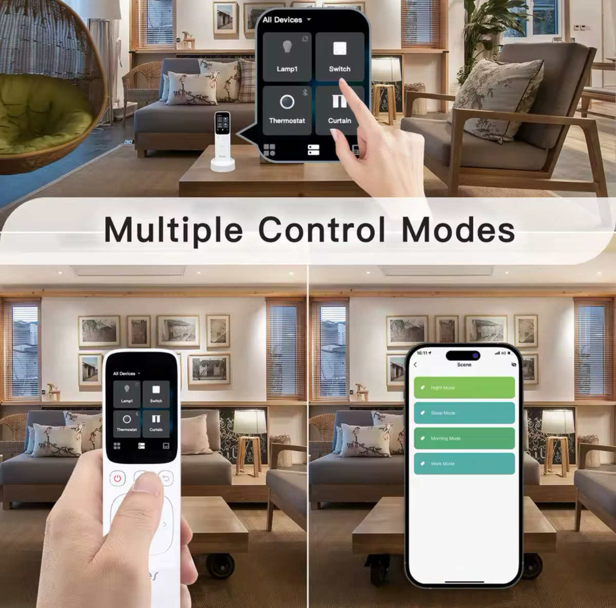 Moes White Smart Remote Control Works On Bluetooth WiFi RF IR & App Control