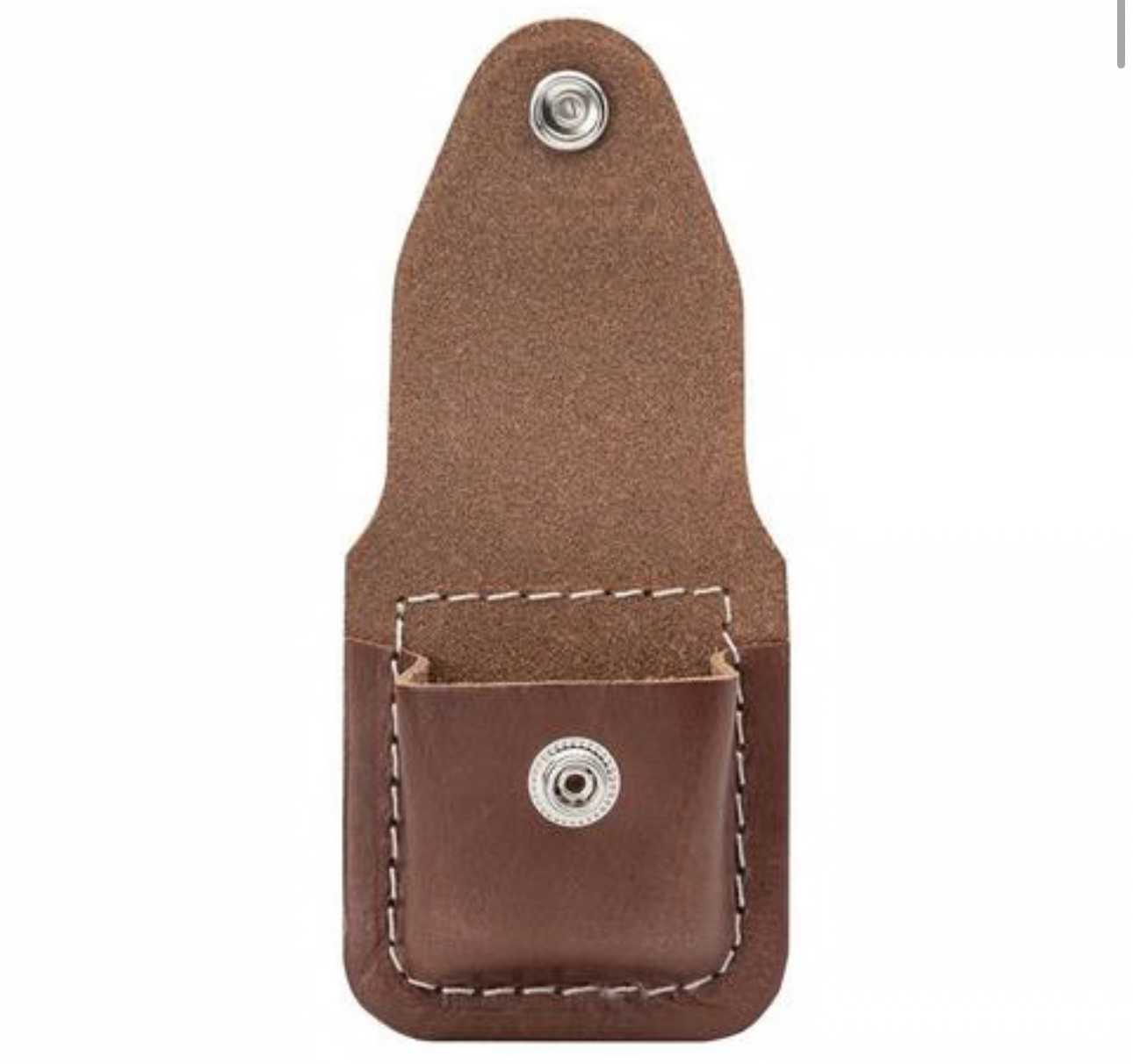 Zippo Brown Real Leather Lighter Pouch With Clip