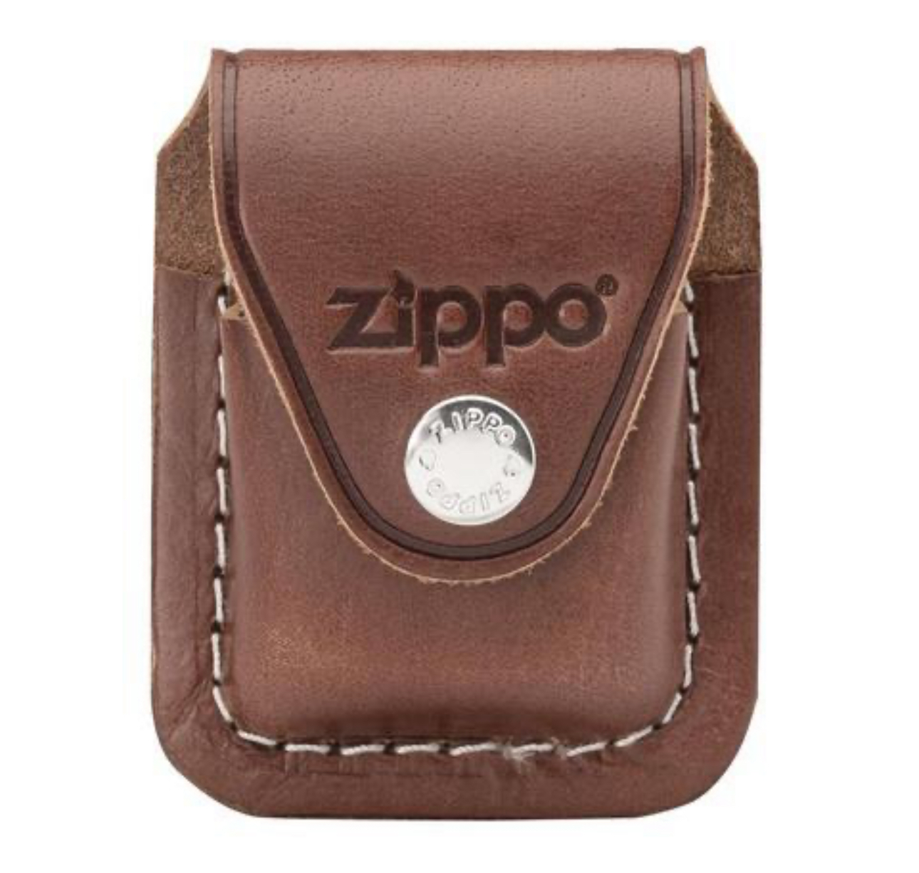 Zippo Brown Real Leather Lighter Pouch With Clip