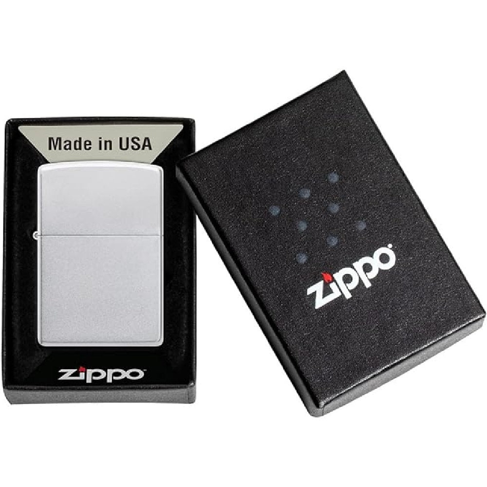 Zippo Regular Satin Chrome Refillable Windproof Lighter