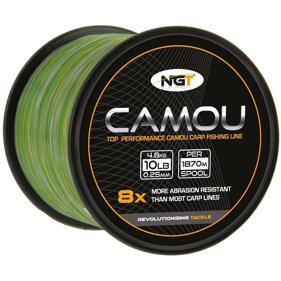 NGT Camo Line 10lb Top Performance Camou Carp Fishing Line Bulk Spool 1870m
