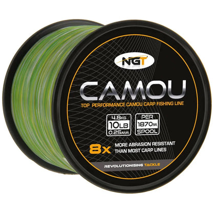 NGT Camo Line 10lb Top Performance Camou Carp Fishing Line Bulk Spool 1870m