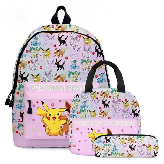 Pokémon Kids Backpack Shoulder Bag Lunch Bag Pencil Case School Sets