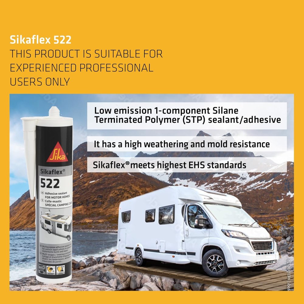 Sikaflex 522 White Caravan Adhesive Sealant for Campervans Motorhomes Boats