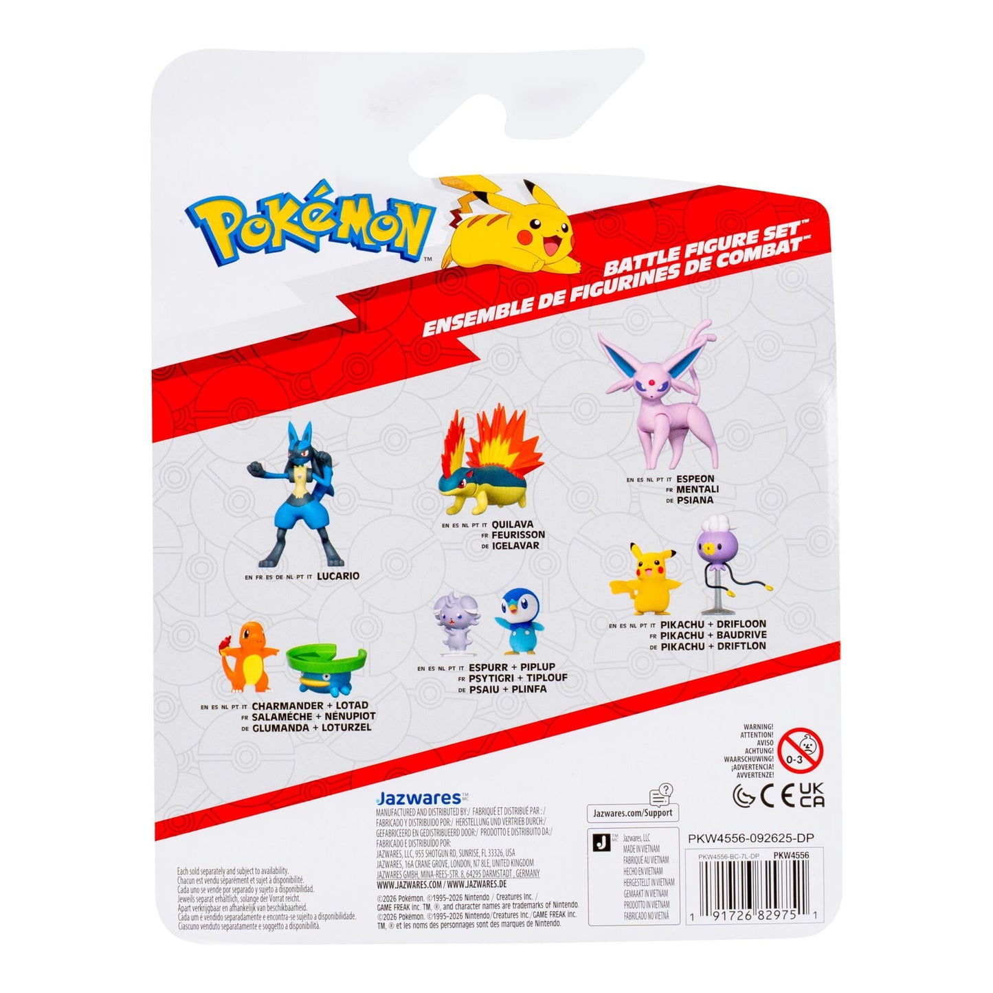 Pokemon Battle Figure Set Pikachu Hawlucha & Metapod