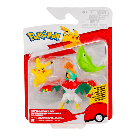 Pokemon Battle Figure Set Pikachu Hawlucha & Metapod