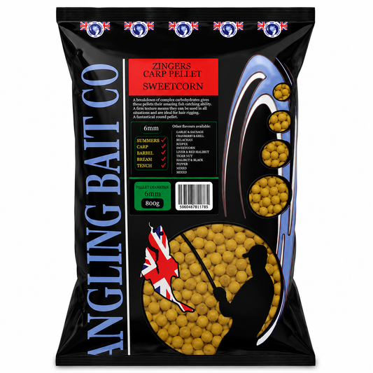 ABC Commercial Pellets 800g Bag – 6mm Carp Pellet Sweetcorn