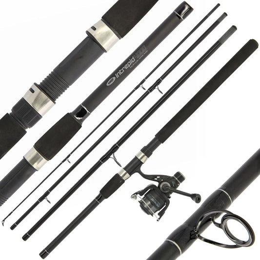 NGT Intrepid 4000 9ft 4 Piece Travel Fishing Rod & Reel Combo 15lb Line