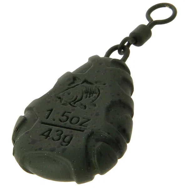 NGT Flat Pear Fishing Lead With Size 8 Swivel 1.5oz