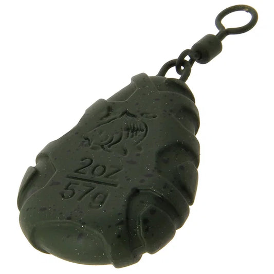 NGT Flat Pear Fishing Lead With Size 8 Swivel 2oz