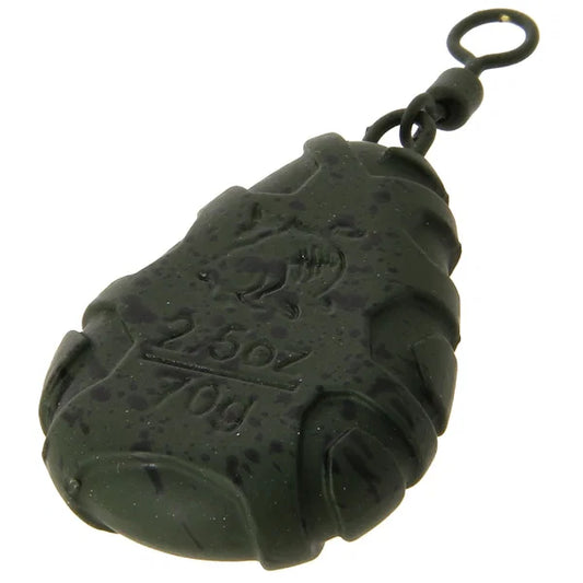 NGT Flat Pear Fishing Lead With Size 8 Swivel 2.5oz