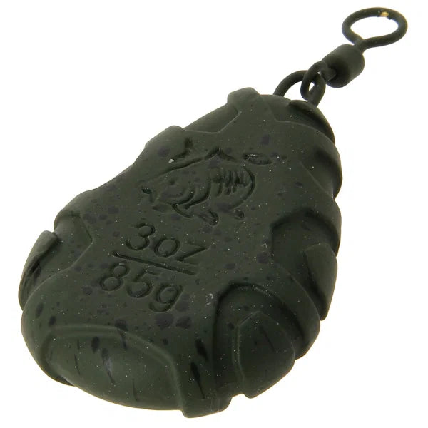 NGT Flat Pear Fishing Lead With Size 8 Swivel 3oz