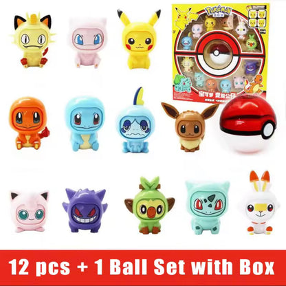 Pokemon Changing Face Figures 12 Piece Set Mini Figures Collectible Kids Toy Gift