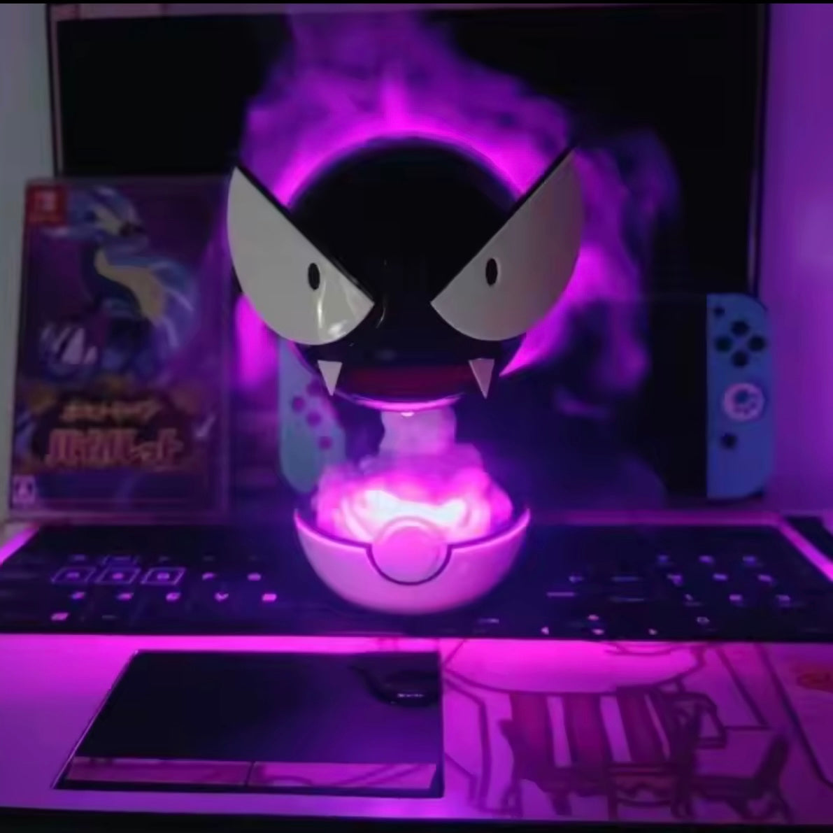 Pokémon Gastly LED Mist Humidifier Night Light USB Rechargeable Ghost Display