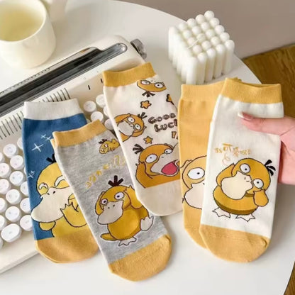 Pokémon Trainer Socks Psyduck Designs x5 Pair Bundle Set