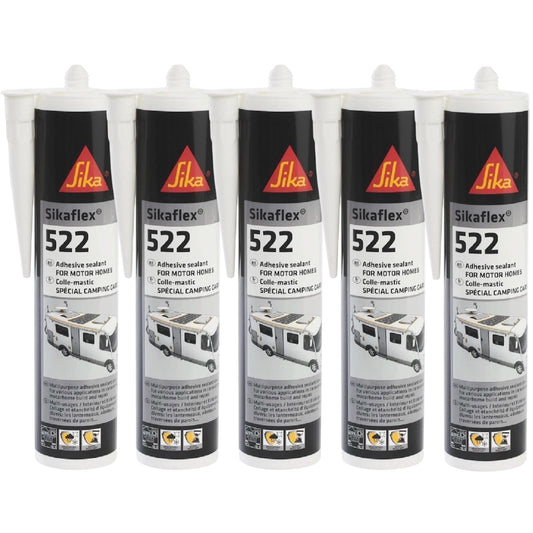 Sikaflex 522 White Caravan Adhesive Sealant for Campervans Motorhomes Boats x6 Pack