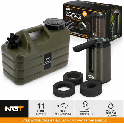 NGT Fishing 11l Water Container & Folding Nozzle Tap