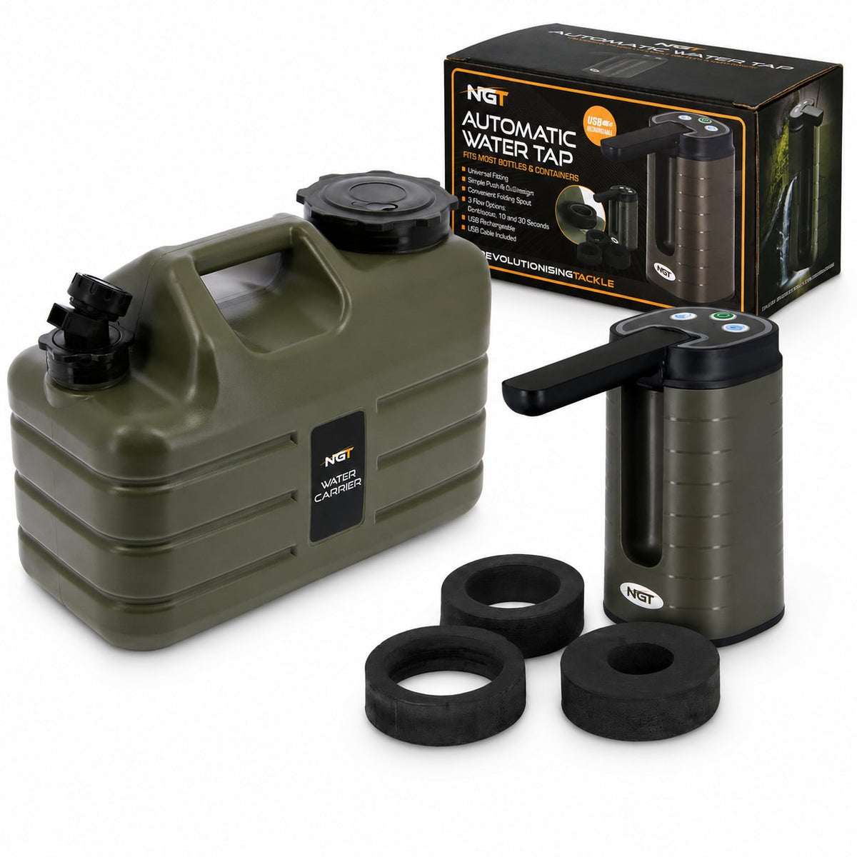 NGT Fishing 11l Water Container & Folding Nozzle Tap